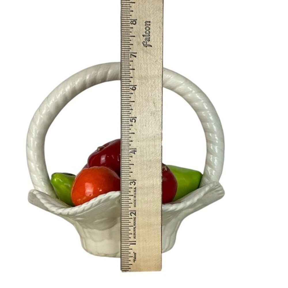 Vintage Ceramic Fruit Basket Apple Orange Pear Mid Century Modern MCM Circa 70’s - Picture 3 of 15
